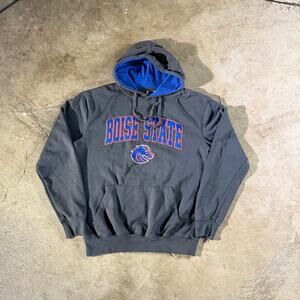 Grey Boise State Embroidered Logo Hoodie